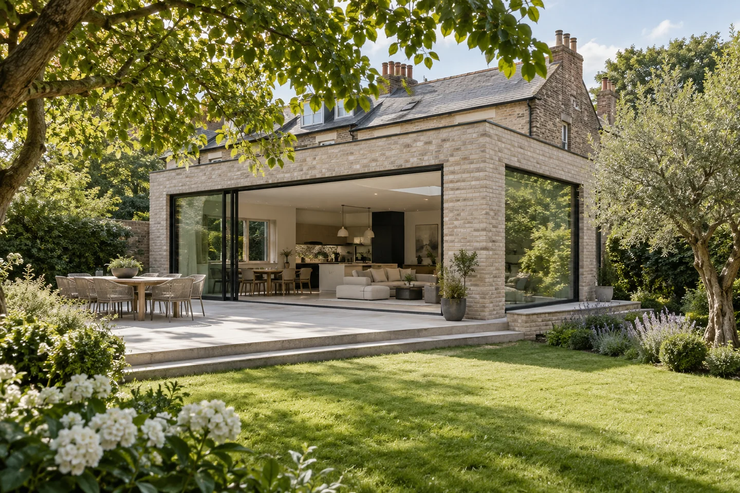 Original concept image of a contemporary brick home extension