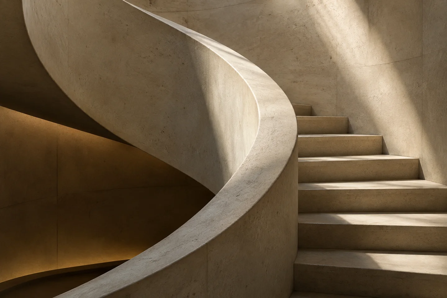 Original architectural image of a sculptural stairwell